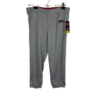 NWT Rawlings Gray Low Rise Belted Softball Baseball Pants Women’s Large